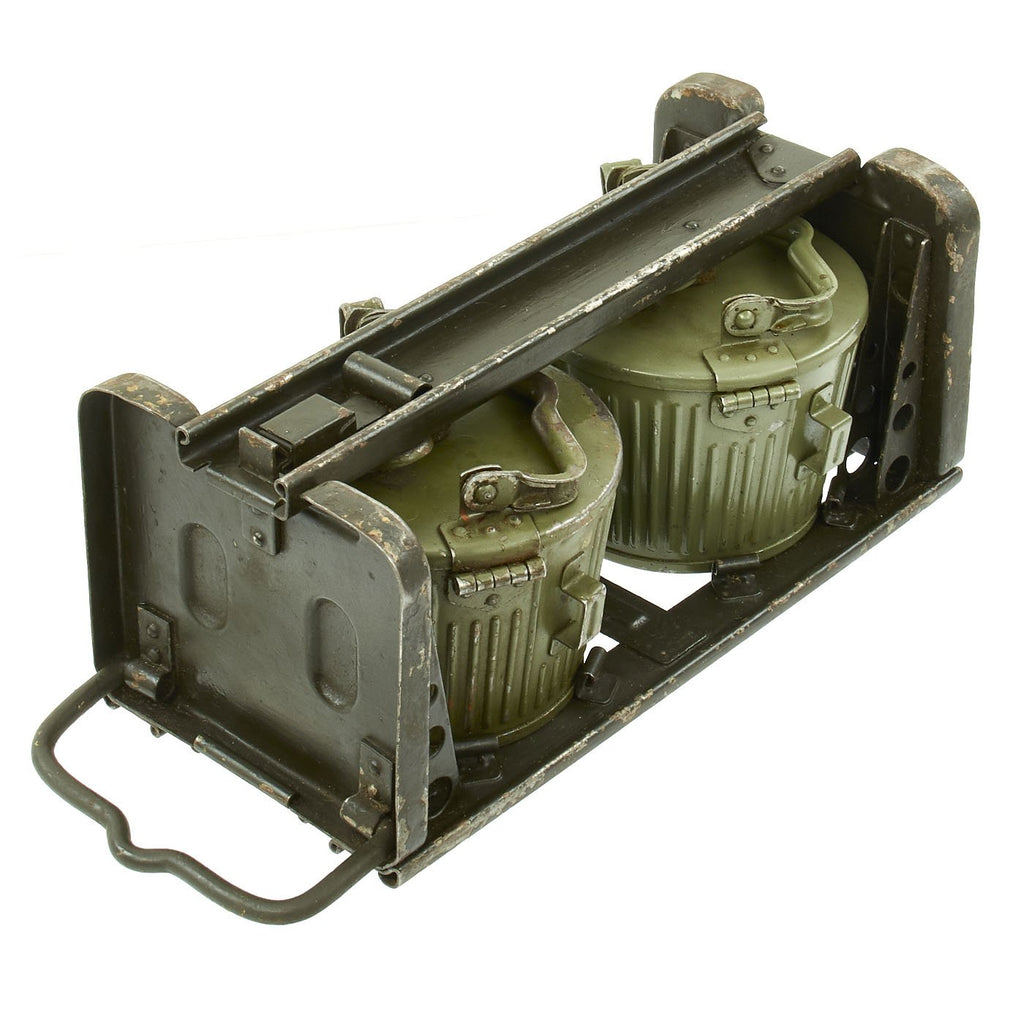Original German WWII MG 34 MG 42 Basket Belt Carriers in Transport Frame - Maker Marked and Dated Original Items