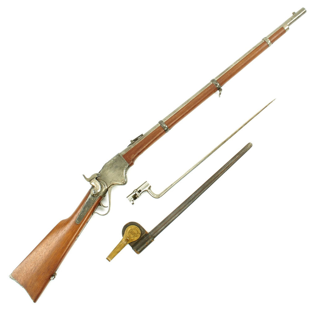 Original U.S. Civil War Model 1860 Spencer Army Repeating Rifle with Bayonet & Scabbard - Serial 3313 Original Items