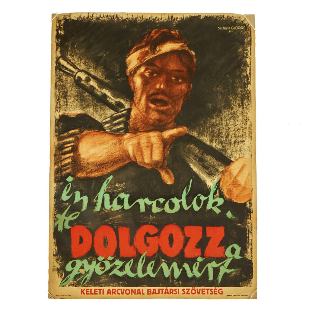 Original Hungarian WWII Arrow Cross Party Propaganda Poster Original Items