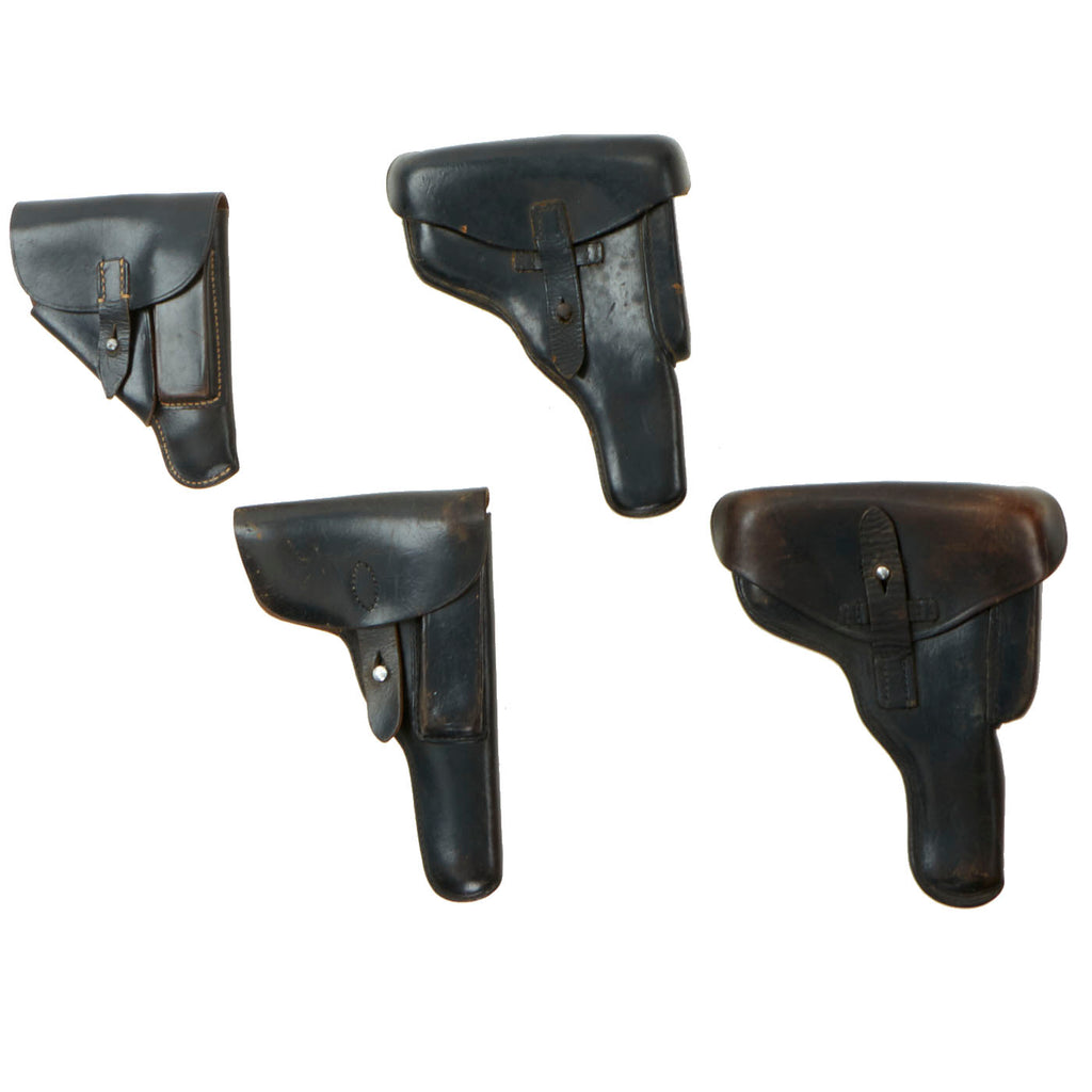 Original Group of Four WWII Era German & European Leather Holsters Original Items