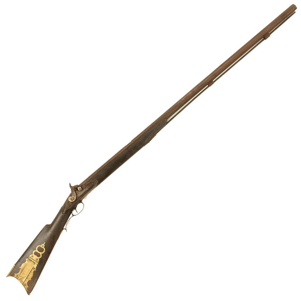 Original U.S. Pennsylvania Flintlock Rifle Converted to Percussion 14ga. Fowling Gun with Brass Patch Box Original Items