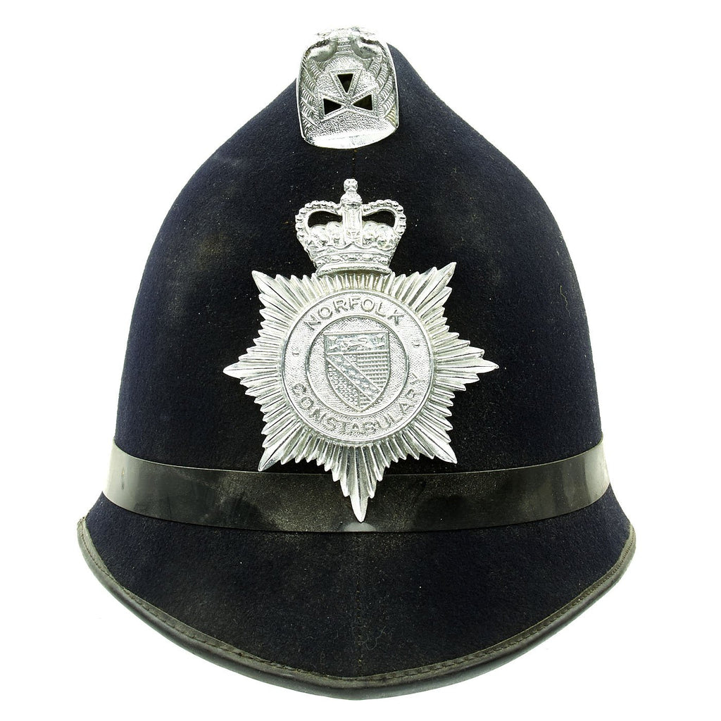 Original British Comb Top Queen's Crown Bobby Helmet from the Norfolk Constabulary Original Items