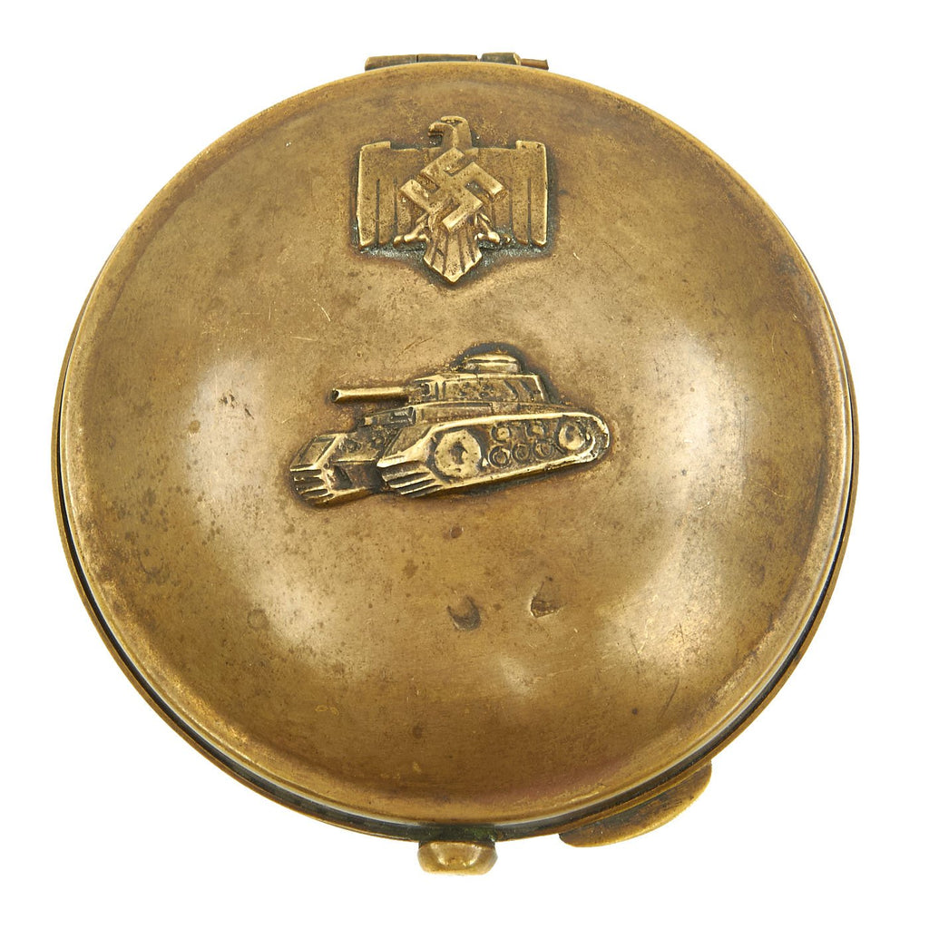 Original German WWII Panzer Officer’s Brass Clamshell Pocket Watch Case Original Items