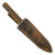 Original U.S. WWII Era Small Bowie Knife by Kinfolks with Jigged Bone Handle and Leather Scabbard Original Items