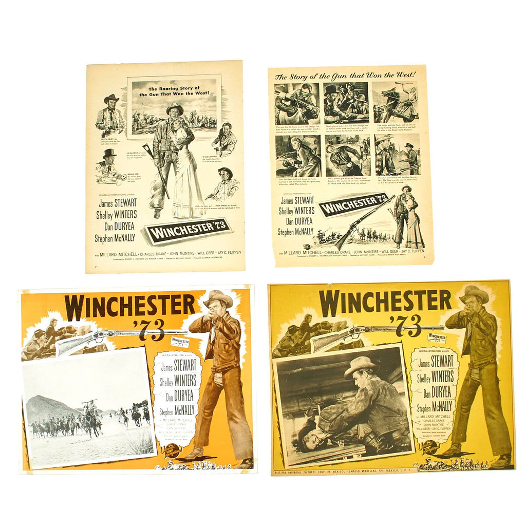 Original U.S. Vintage Winchester '73 Film International Lobby Card and 1960 Life Magazine Advertisement Collection Original Items