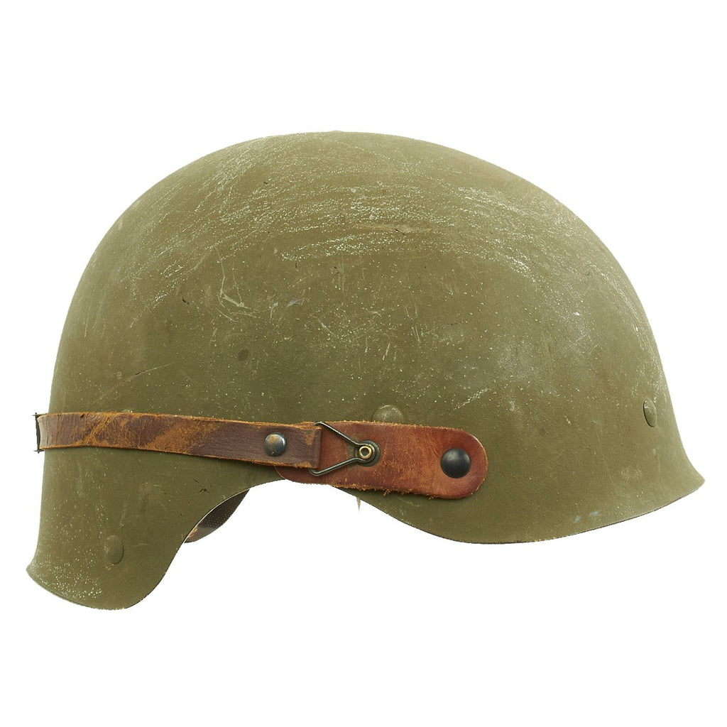 Original U.S. WWII Experimental T19E1 Tank Crew Helmet Liner with Chinstrap Original Items