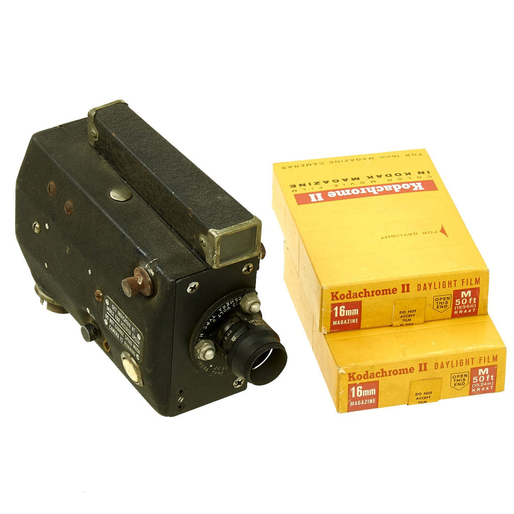 Original U.S. WWII USAAF AN-N6 Motion Picture Gun Camera with 16mm Kodachrome Film Original Items
