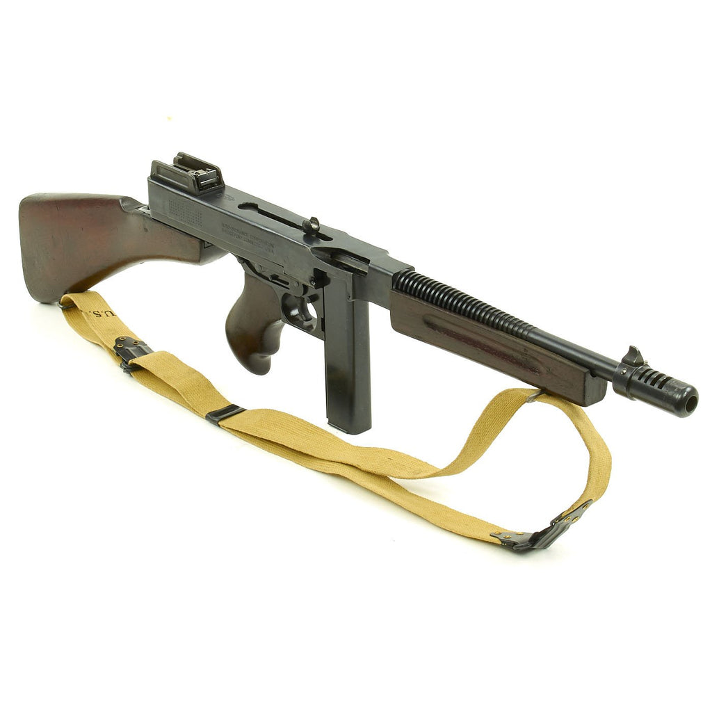 Original U.S. WWII Thompson M1928A1 Display Submachine Gun Serial No. A.O. 43059 - Original WWII Parts Original Items
