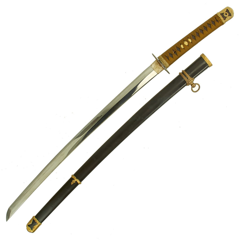 Original WWII Japanese Navy Officer P1937 Kai-Gunto Katana Samurai Sword with Scabbard - Matching Numbers Original Items