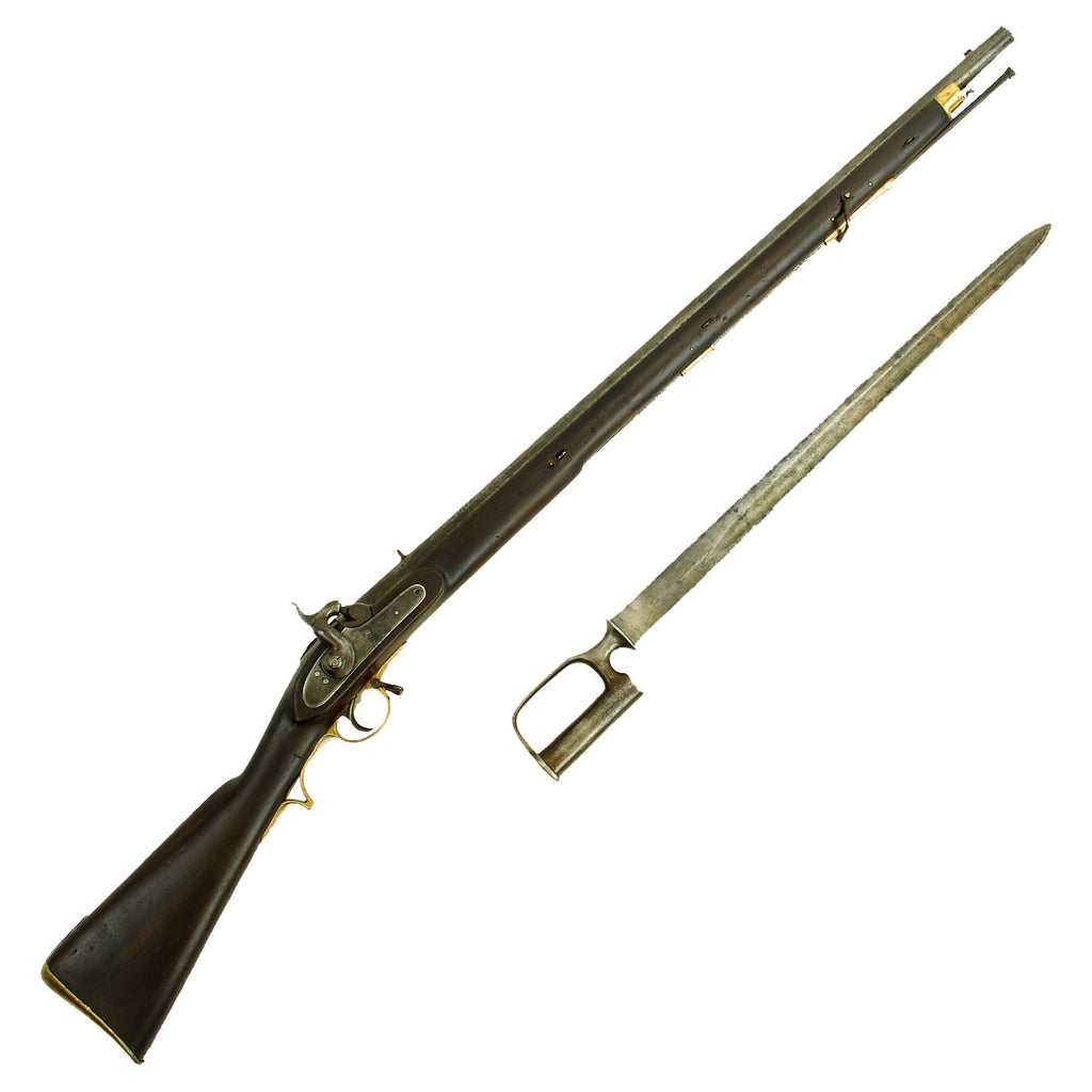 Original British East India Company P1842 Sappers & Miners Model E Short Musket with Sword Bayonet Original Items