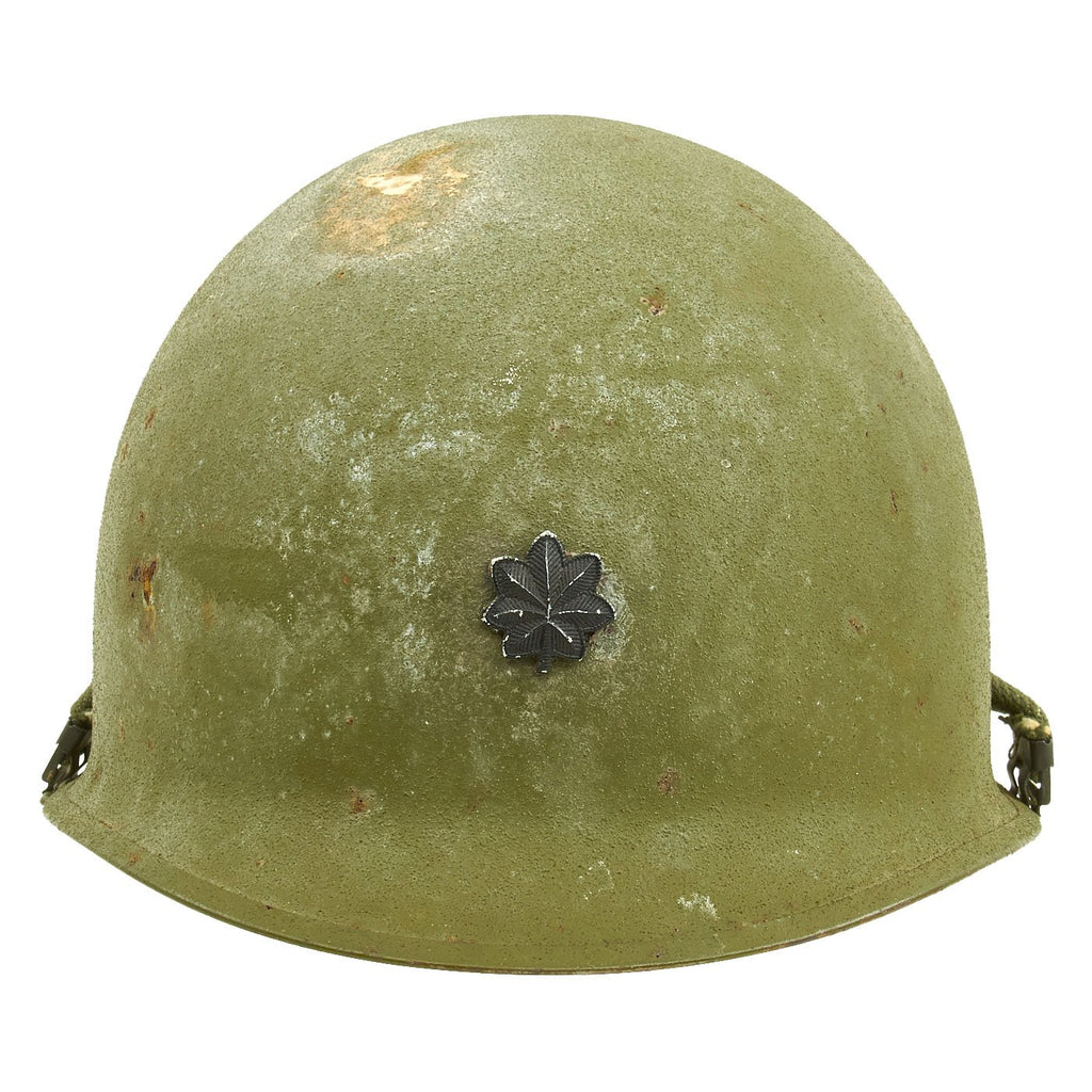 Original U.S. Vietnam War Ingersoll M1 Helmet with Lt. Colonel Insignia & WWII MSA Liner Original Items