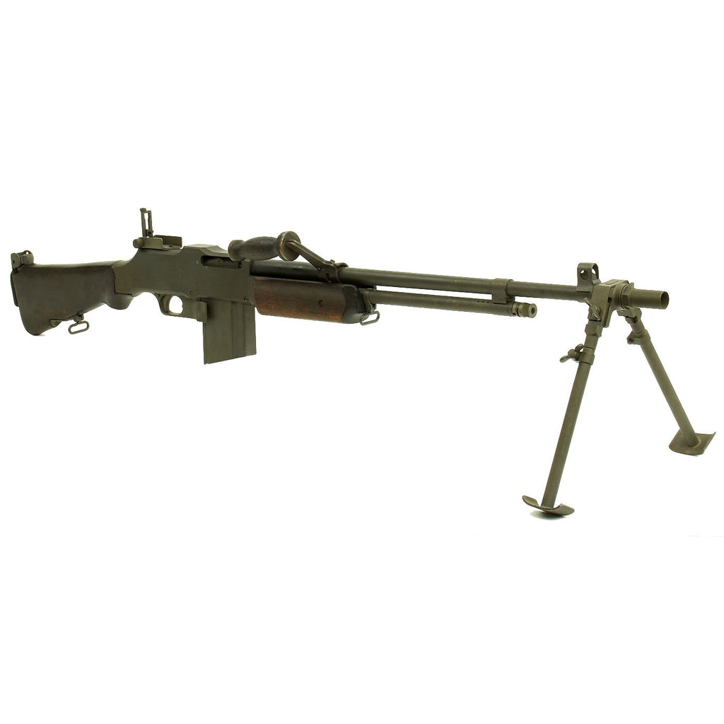 Original U.S. WWII BAR Browning 1918A2 Display Gun Constructed with Genuine Parts - Barrel Dated 1943 Original Items