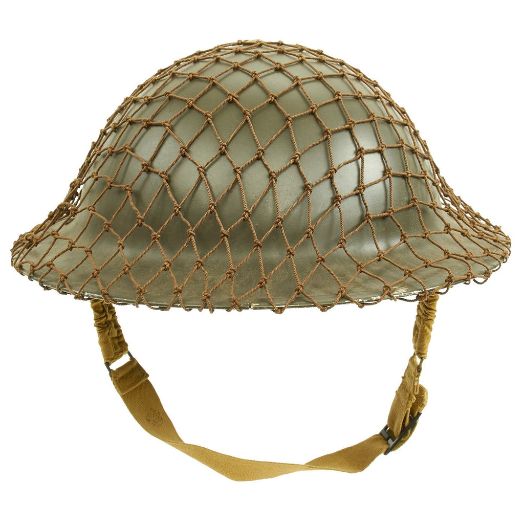 Original Canadian WWII Brodie MkII Steel Helmet by Canadian Motor Lamp Co. with Helmet Net - Dated 1942 Original Items