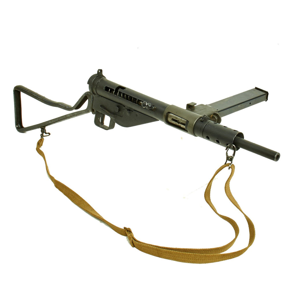 Original British WWII Sten MkII Early Loop Stock Display Submachine Gun with Magazine & Sling Original Items