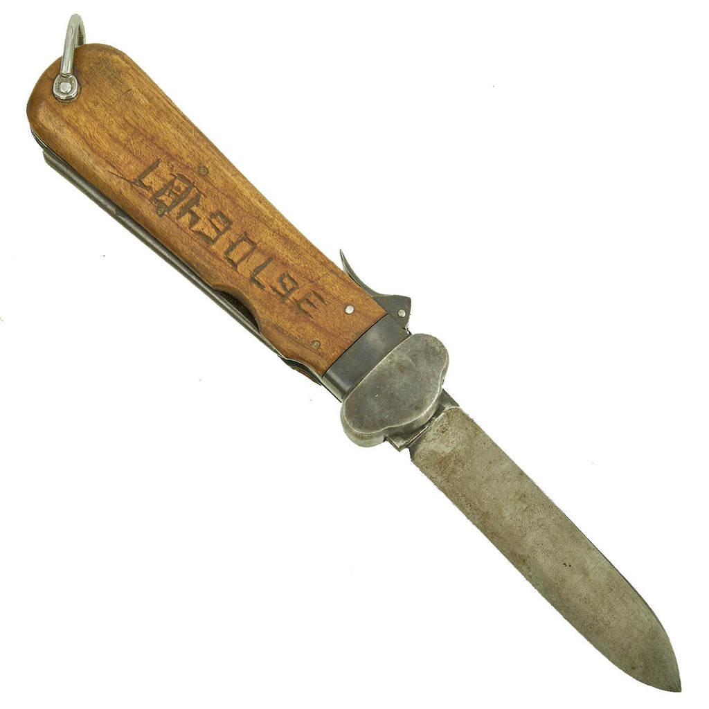 Original German WWII Luftwaffe Take Down Fallschirmjäger Gravity Knife with Solingen RB Number Original Items