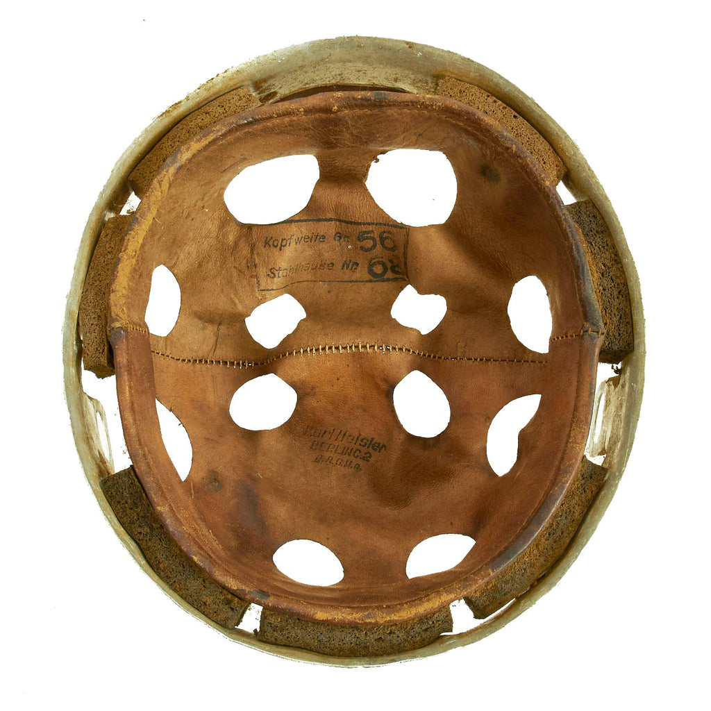 Original German WWII M38 Luftwaffe Fallschirmjäger Paratrooper 56 - 68 Helmet Liner by Karl Heisler Original Items