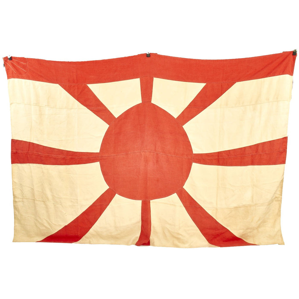 Original Imperial Japanese WWII Navy Vice Admiral Canvas Rising Sun Flag - 64" x 96" Original Items