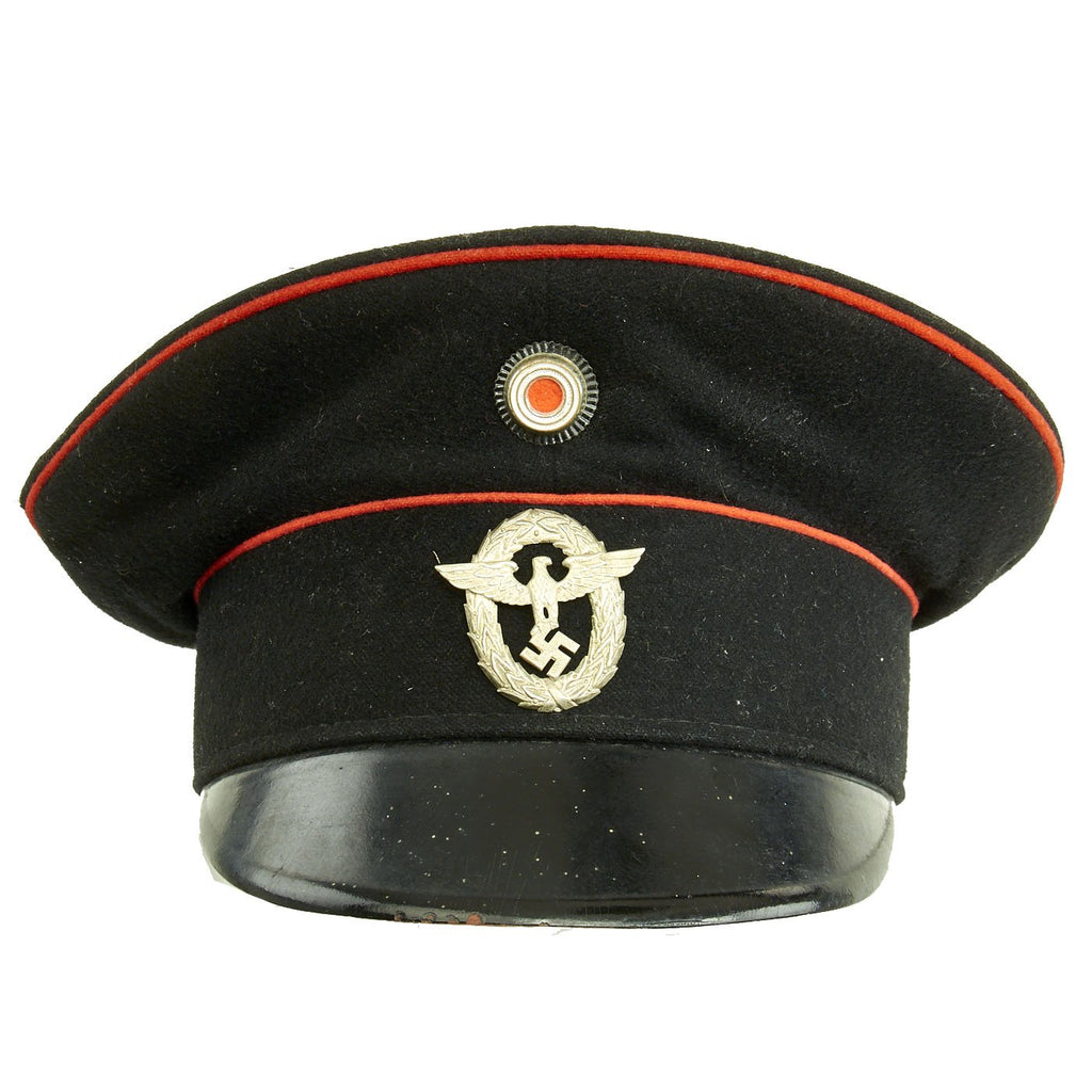 Original German WWII Fire Protection Police EM/NCO Schirmmütze Visor Cap - size 54 Original Items