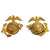Original U.S. WWII USMC Officer Screw Back EGA Collar Emblem Set by Meyer Metal Original Items