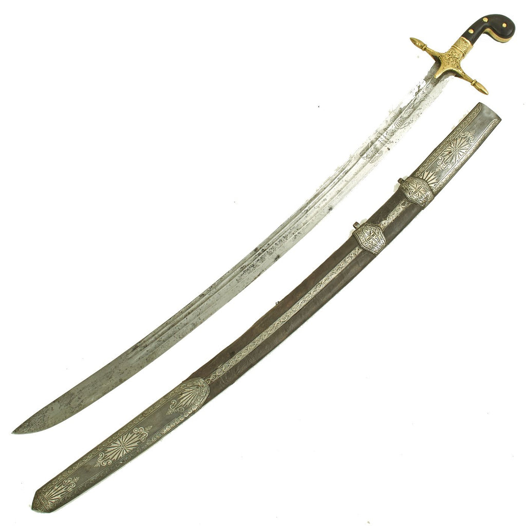Original Ottoman Empire Officer’s Shamshir Sword made from Hungarian Blade with Decorated Scabbard c.1800 Original Items
