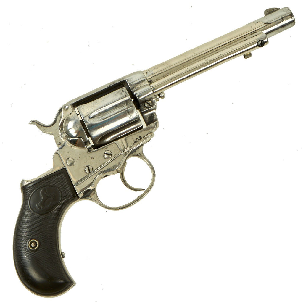 Original U.S. Colt M1877 .38cal Nickel-Plated Lightning Revolver with 5" Barrel made in 1888 - Serial 66468 Original Items