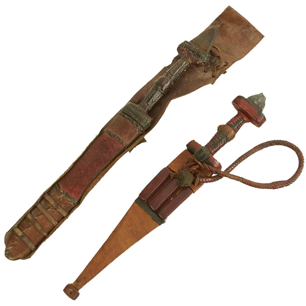 Original Set of Two Sudanese Mahdi Dervish Daggers with Leather Scabbards - c. 1885 Original Items