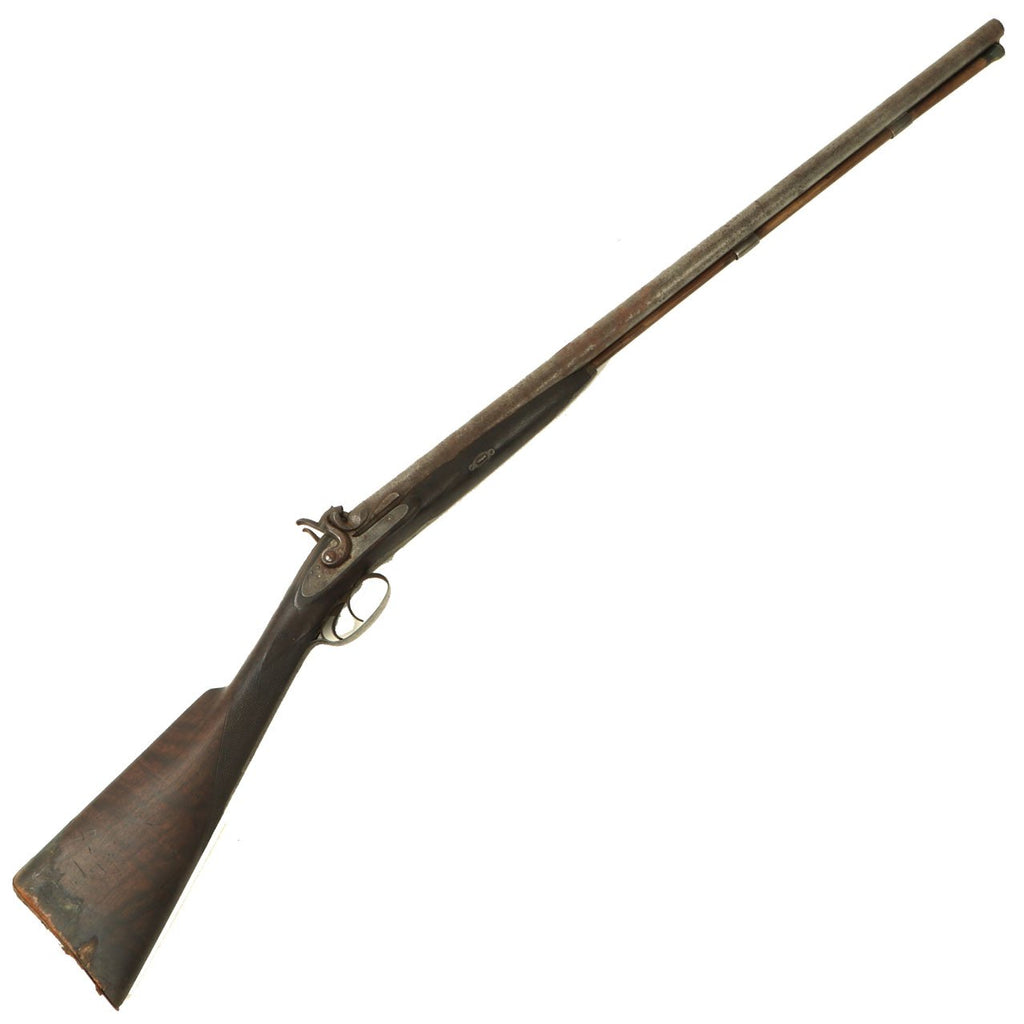 Original U.S. Double Barrel 10 bore Percussion Shotgun by Andrew Brown of New Hampshire - Circa 1860 Original Items