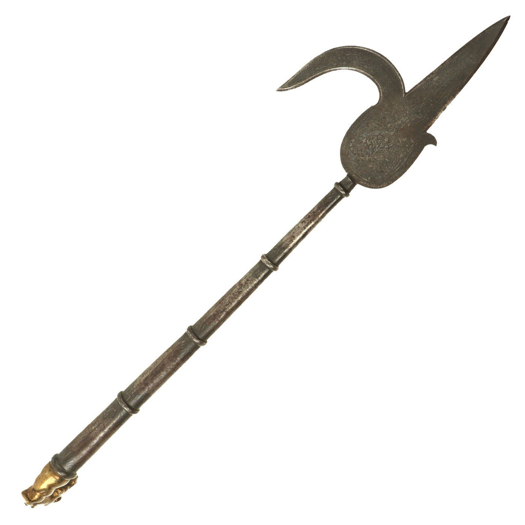 Original Indian 19th Century Silver Inlaid Ankus Elephant Goad with Decorative Pommel - circa 1800-1840 Original Items