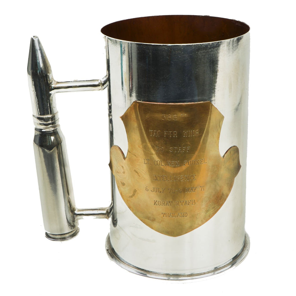 Original U.S. Vietnam War Trench Art Named Presentation Mug made from 105MM Shell & 20MM Cartridge Original Items