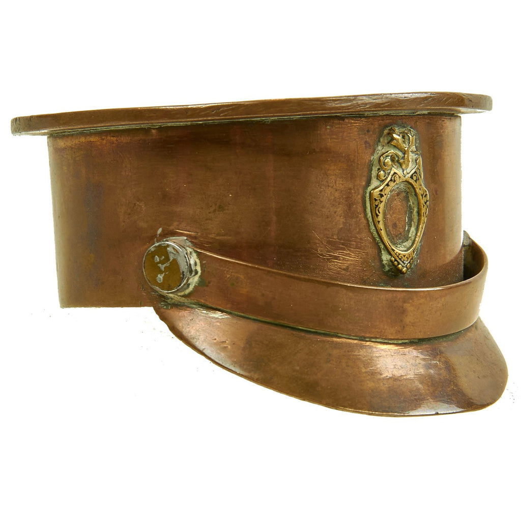 Original British WWI Trench Art Artillery Shell Officer's Visor Cap Original Items