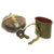 Original German WWII Afrikakorps Coconut Canteen with Cup and Harness by Heinrich Ritter - 1943 Dated Original Items