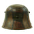 Original Imperial German WWI Named Officer M16 Stahlhelm Helmet with Panel Camouflage Paint and Liner - marked G.62 Original Items