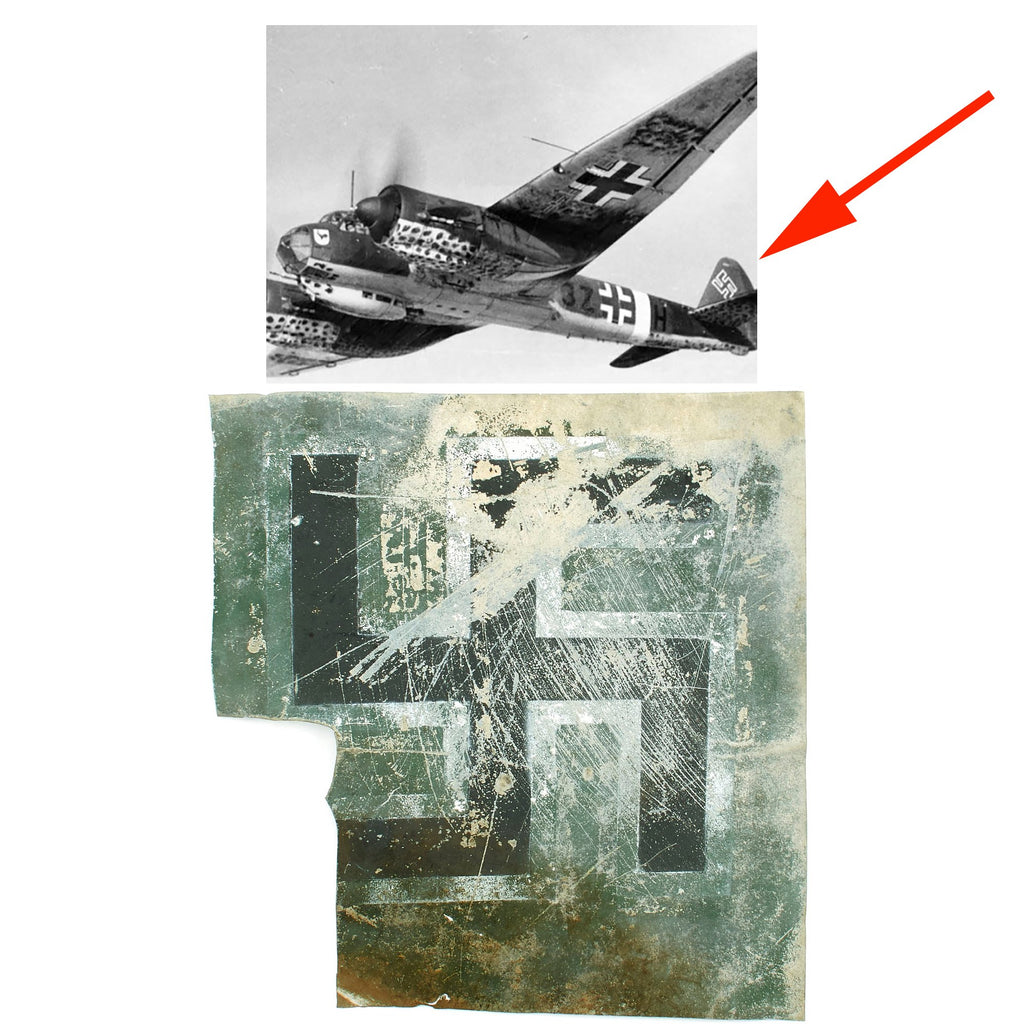 Original German WWII Luftwaffe Junkers Ju 88 Bomber Tail Fin Swastika Section Original Items
