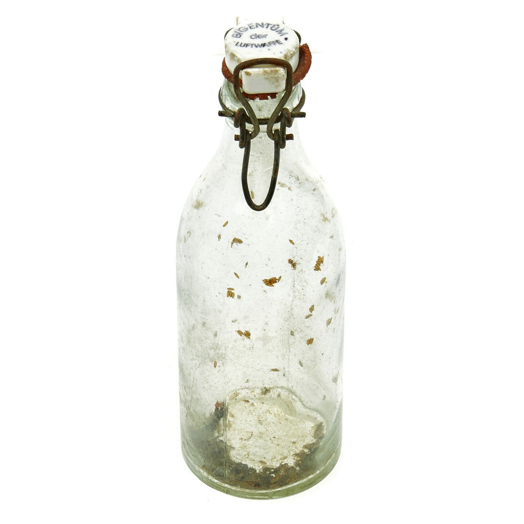 Original German WWII Luftwaffe Marked Beer or Wine Bottle - Marked Property of Luftwaffe Original Items