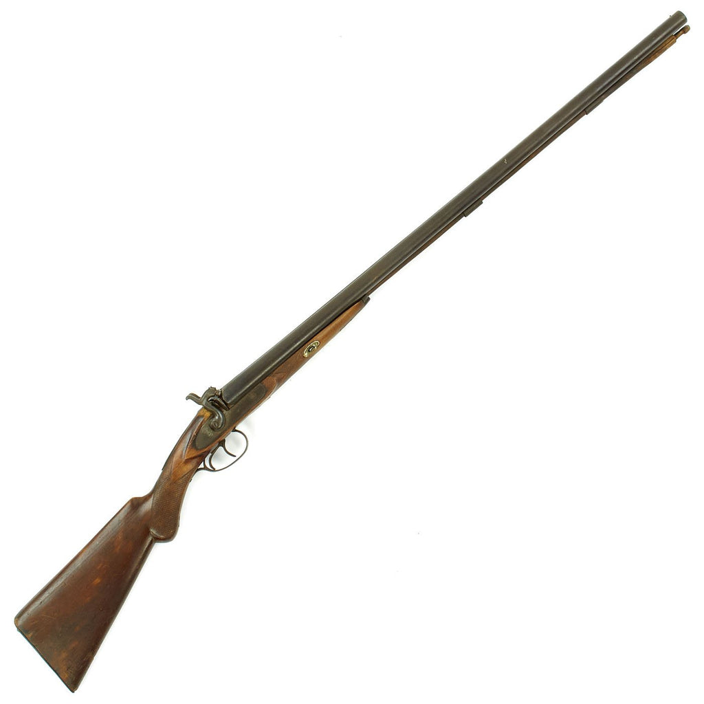 Original Belgian 12 bore Double Barrel Percussion Shotgun with Liège Proofs for U.S. Market c.1850 Original Items