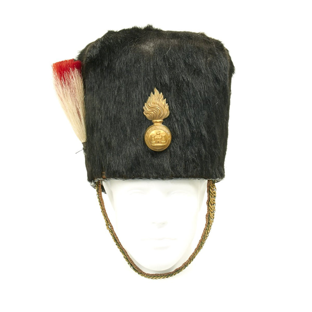 Original British Victorian Era Royal Inniskilling Fusiliers Seal Skin Busby Helmet Original Items
