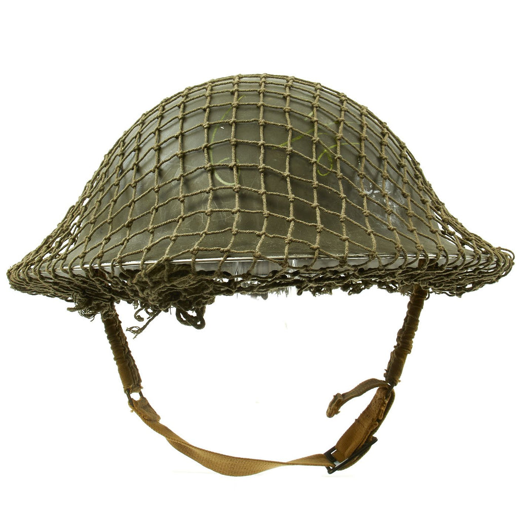 Original Canadian WWII Brodie MkII Steel Helmet by Canadian Motor Lamp Co. with Helmet Net - Dated 1942 Original Items