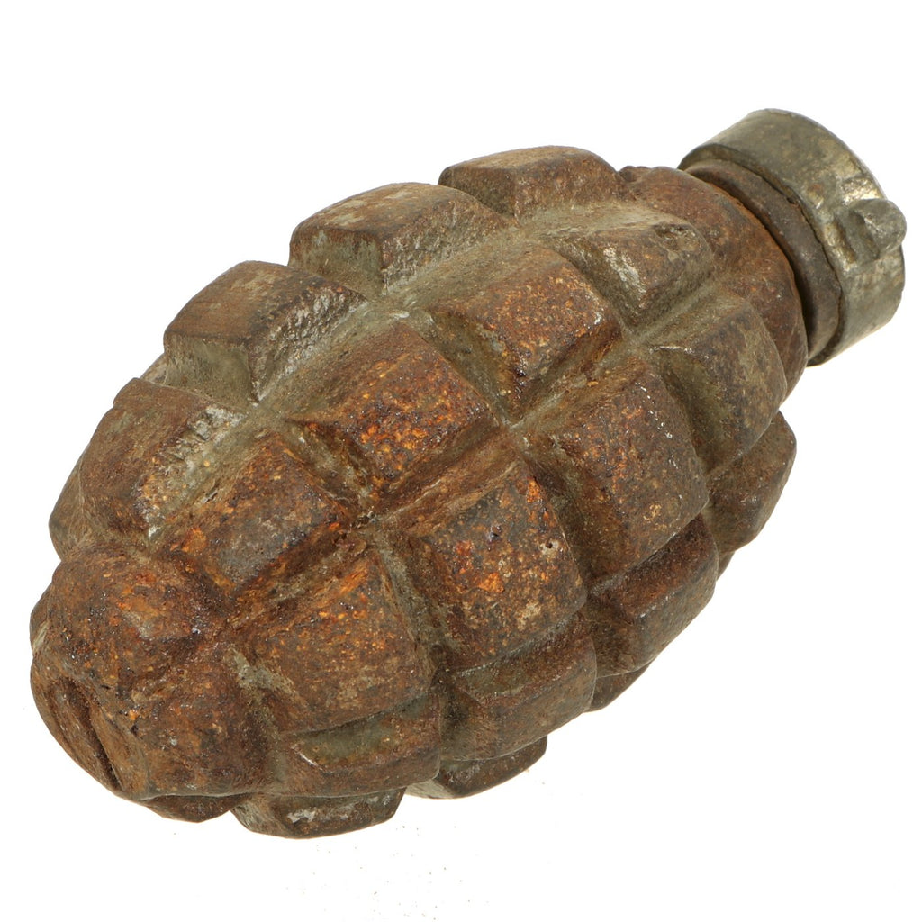 Original French WWI F1 Hand Grenade with Billant Modèle 1916 B Fuse - Inert Original Items