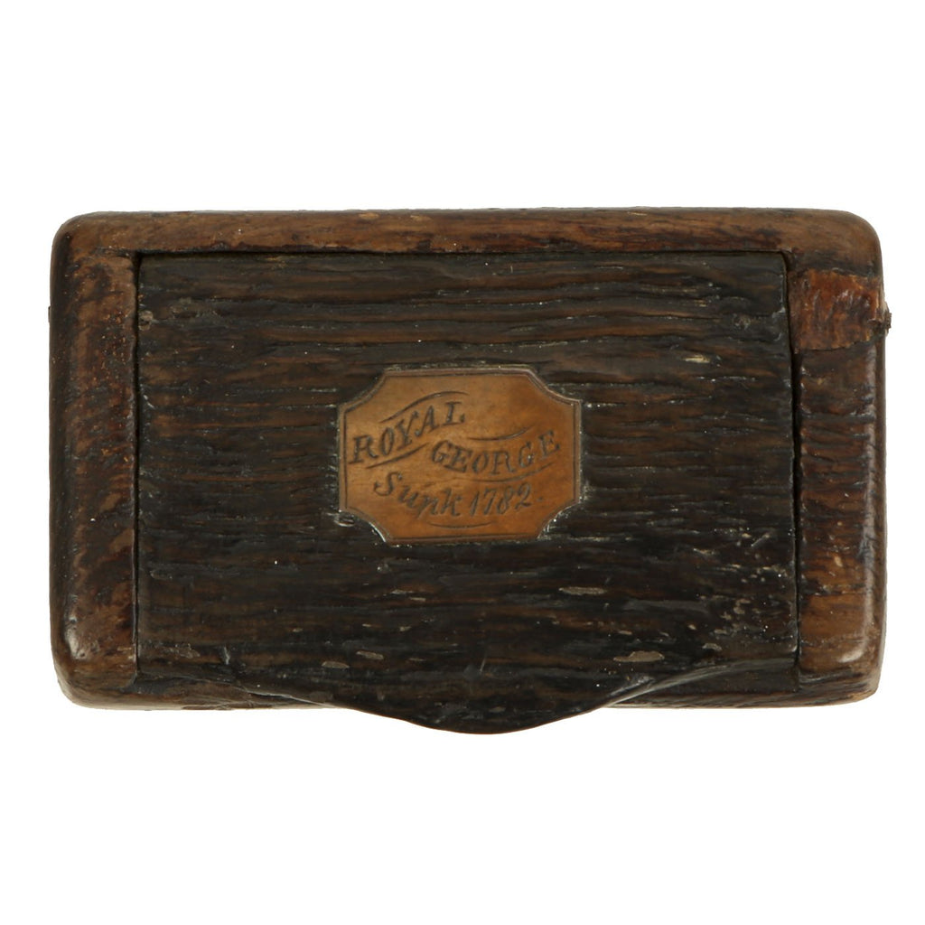 Original British Early Victorian Wooden Snuff Box made from Oak Salvaged from HMS Royal George - Sunk 1782 Original Items