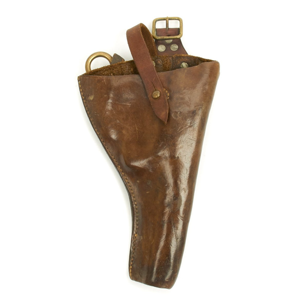 Original British WWI Era P-1903 Open Top Webley Revolver Leather Holster Original Items