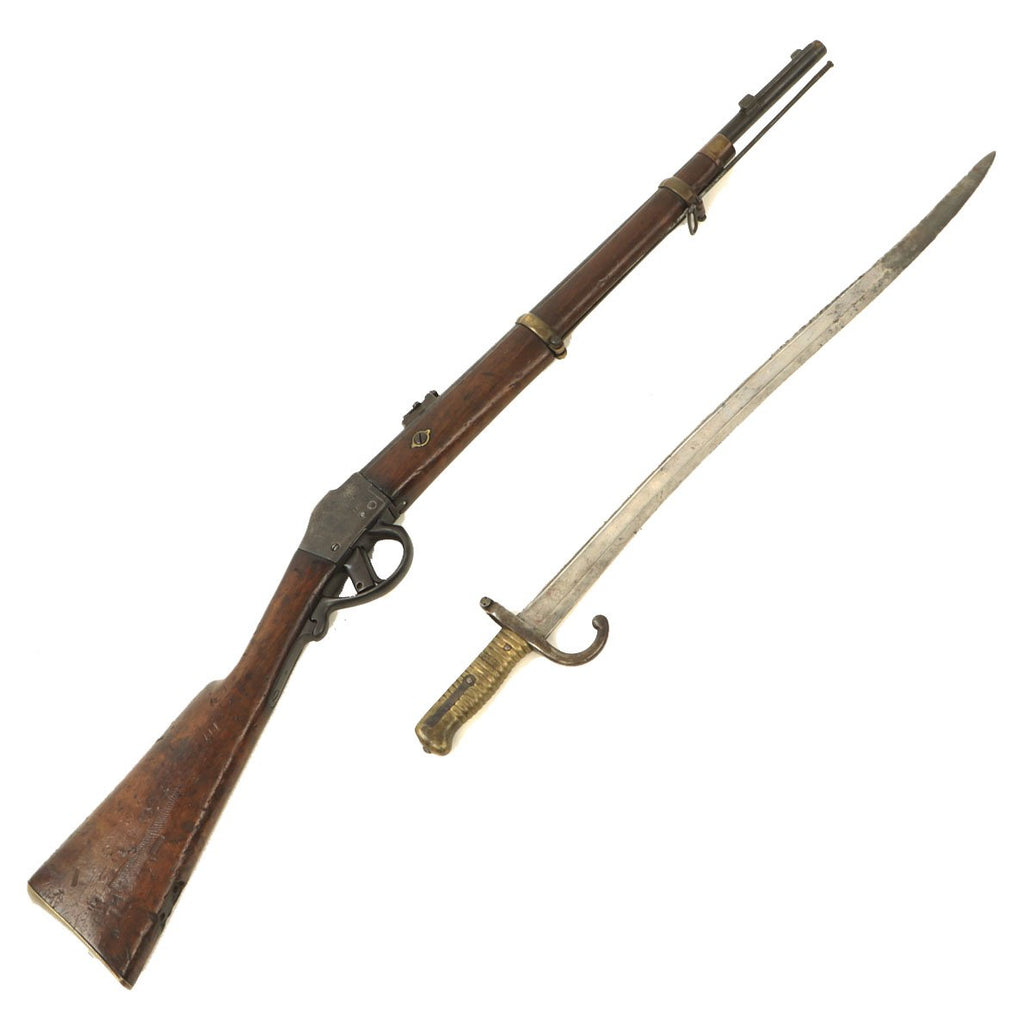 Original Belgian M-1870 Comblain Falling Block Carbine with French Chassepot Bayonet - Serial 28637 Original Items