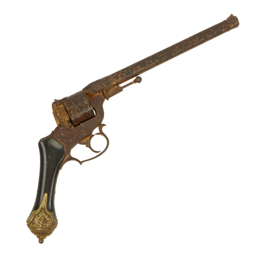 Original Exceptional French Gold Washed 11mm Revolver Model of 1855 by Louis Perrin for Paris Exposition Original Items