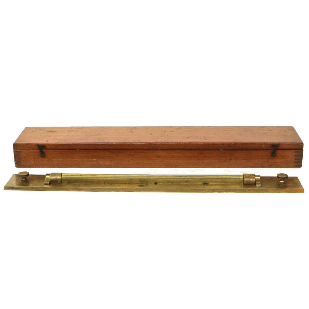 Original British Victorian Navy Parallel Ruler for Charts by Army & Navy C.S.L. in Wooden Case c. 1870 Original Items