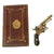 Original French Engraved Brass 5mm Pinfire Pocket Revolver circa 1860 in Leather Bound Book dated 1771 Original Items
