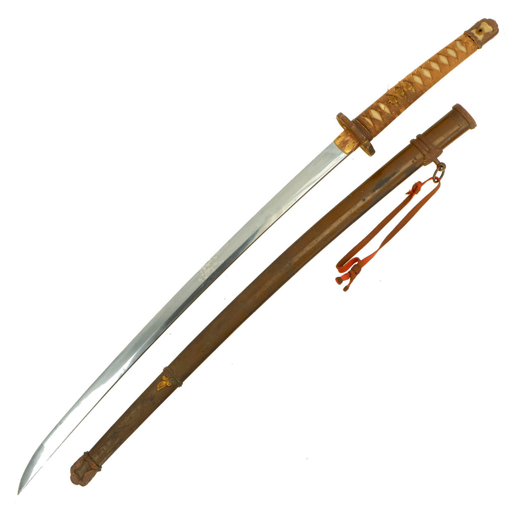 Original WWII Japanese Type 94 Shin-Gunto Katana Sword with 18th Century Blade by HIDEKUNI & Field Grade Officer Tassel Original Items