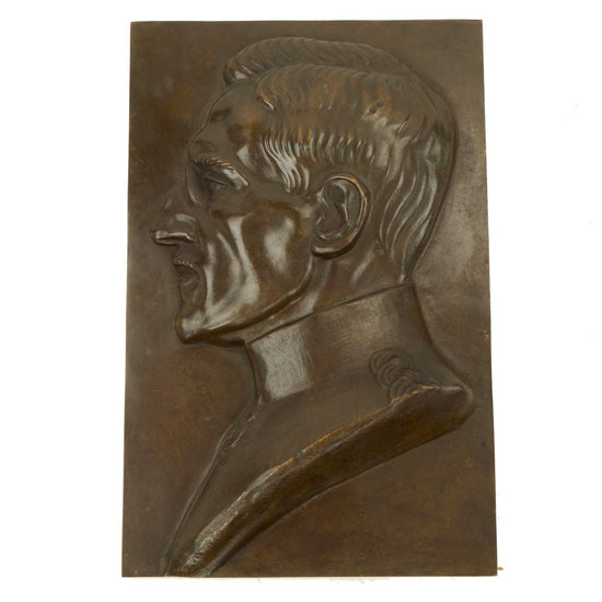 Original Side Profile Bronze Plaque of Prince Andrew of Greece and Denmark c.1922 - 15 1/2"  x  24" - Maker Signed Original Items