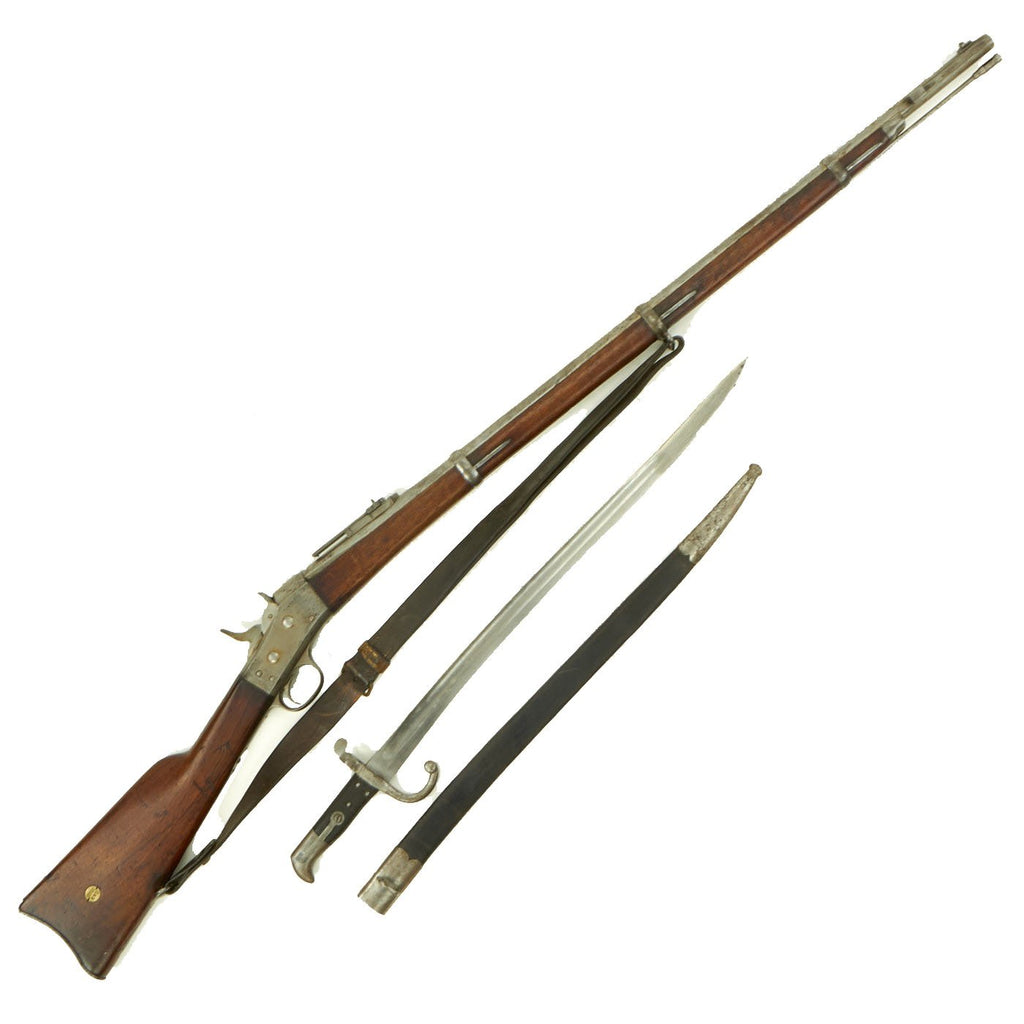 Original Danish M1867/96 Remington Rolling Block Rifle dated 1875 with Saber Bayonet & Sling - Serial 46674 Original Items