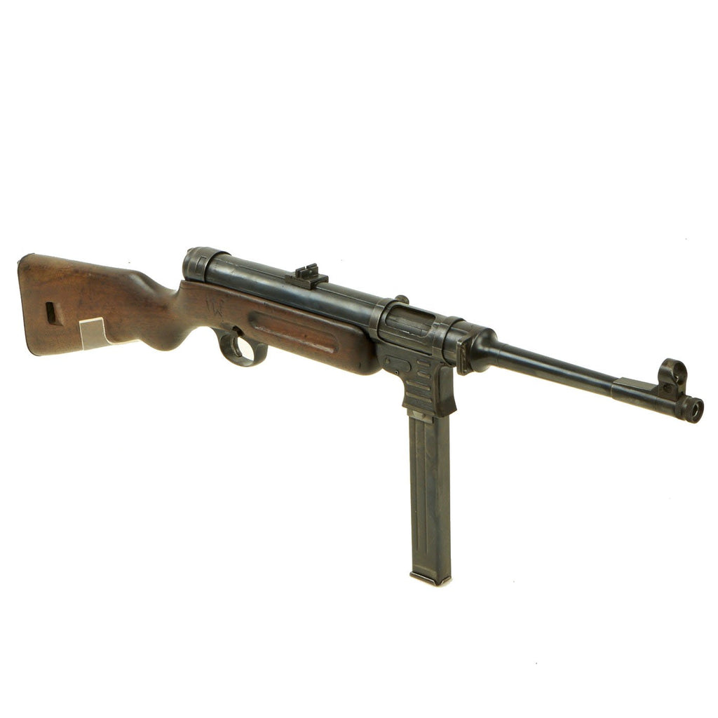 Original German WWII MP 41 Display Machine Gun Serial 5757 with Magazine - MP41 Schmeisser Original Items