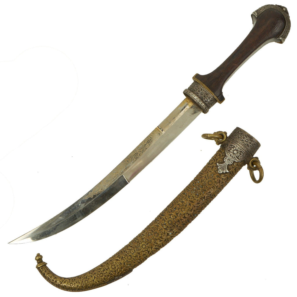 Original WWI Era French Made Moroccan Koumiyya Jambiya Dagger marked Coller Agader with Scabbard Original Items