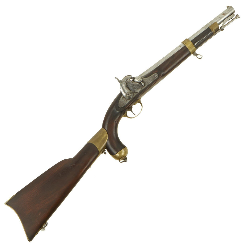 Original U.S. Civil War Era Springfield M-1855 Percussion Pistol Carbine with Rare Shoulder Stock - dated 1856 Original Items